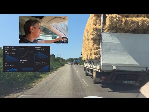 Видео: Tesla Sp85+, 2013г : София - Мидалидаре - Кърджали - Кавала - Г.Делчев - Пирин Голф - София .