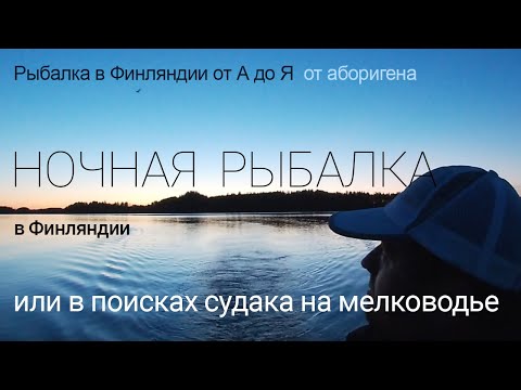 Видео: Поиск ночного судака на мелководье. Ночная рыбалка в Финляндии.