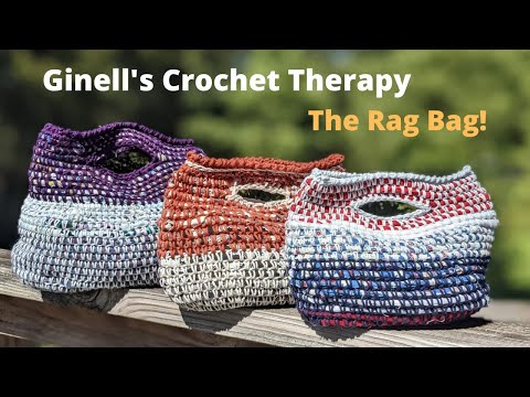 Видео: Тряпичная сумка! Вязание крючком по ткани