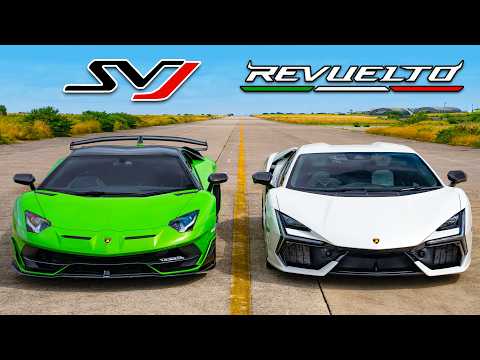 Видео: Кто победит в заезде: Lambo Revuelto или же Aventador SVJ?