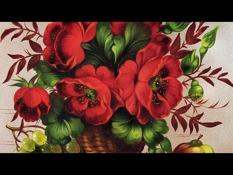 Видео: Still life with Poppies. Oil Painting MasterClass | Мастер-класс по Жостовской росписи от Гончаровой
