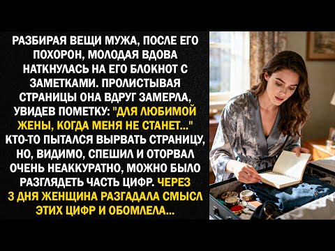 Видео: Разбирая вещи мужа, после его похорон, молодая вдова наткнулась на его блокнот с заметками...