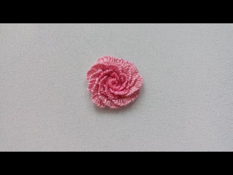 Видео: МК. Объемная вышивка. Роза. Способ 1. Volume embroidery Rose. Method 1.