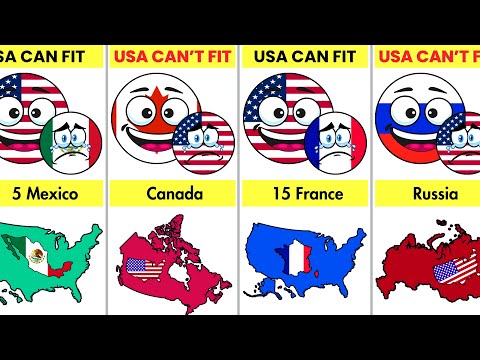 Видео: Какие страны могли бы поместиться в США? (Вы будете удивлены!)🗺️⚡