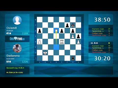 Видео: Анализ шахматной партии: Dadaevna - Osiem8, 1-0 (по ChessFriends.com)
