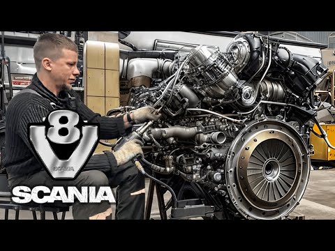 Видео: SCANIA R500 V8 16L. Капитальный ремонт двигателя. Эмульсия в масле. DC16. №1
