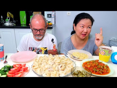 Видео: МУКБАНГ УЗБЕКСКИЕ МАНТЫ, Фасоль по турецки и Маринованные огурцы.