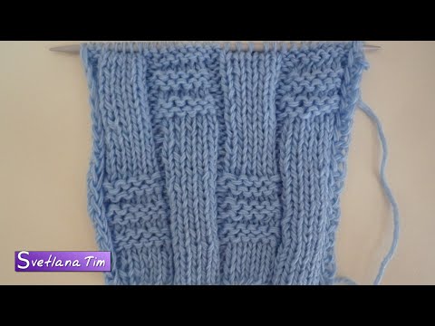 Видео: Красивый и простой Фантазийный узор из лицевых и изнаночных петель. Вязание спицами № 336