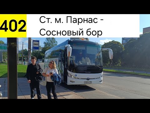 Видео: Автобус 402. Ст. м. Парнас - Сосновый Бор