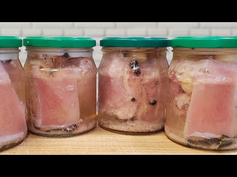 Видео: Сало в Баночке Пятиминутка. САМОЕ ВКУСНОЕ САЛО.