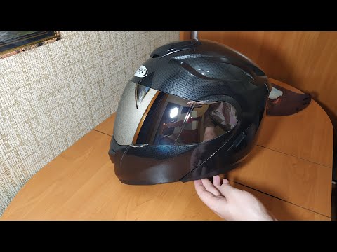Видео: Обзор карбонового шлема за 60$! Мото трансформер FXW HF-119 с зеркальным визором