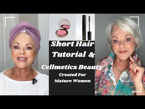 Видео: Как укладывать короткие волосы зрелым женщинам | Избранное от Cellmetics Beauty #короткиеволосы #...