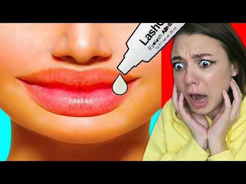Видео: ШОК! Увеличила ГУБЫ КЛЕЕМ ! Лайфхаки для Красоты