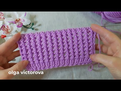 Видео: ДВУХСТОРОННИЙ РЕЛЬЕФНЫЙ УЗОР СПИЦАМИ 1105 Узоры спицами