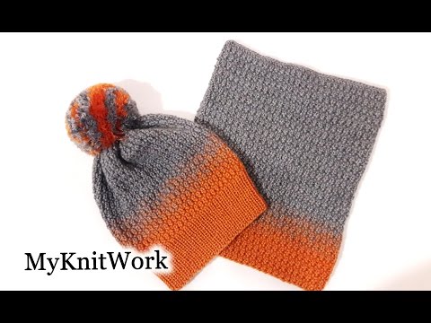 Видео: Снуд спицами. Снуд, хомут с градиентом. Снуд двухсторонним узором. Шарф снуд без шва.