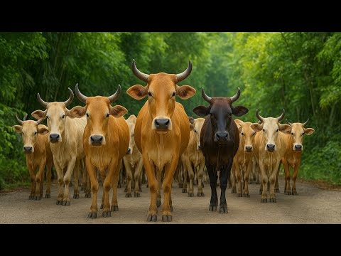 Видео: Каждый день выпасаем десятки милых коровок - Смешные коровы - Видео о коровах - Звуки коров - Бег...