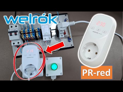 Видео: Обзор. настройка и работа PR-red -  реле напряжения в розетку PR-red от Welrok.