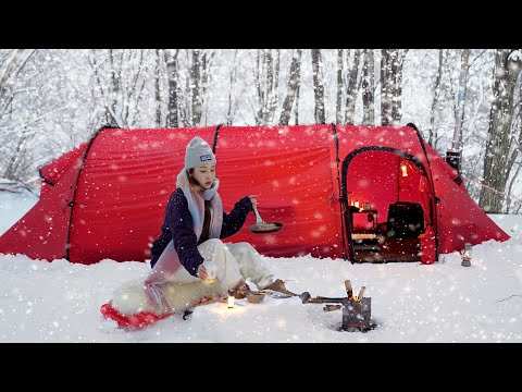 Видео: Одиночный снежный поход в жаркой палатке с дровяной печью -20°C, экстремальный холод l ASMR