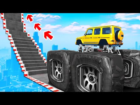 Видео: СМОЖЕТ ЛИ МОНСТР ТРАК ГЕЛИК ПРОЕХАТЬ ПО СТУПЕНЬКАМ ЛЕСТНИЦЫ В ГТА 5? ЭКСПЕРИМЕН В GTA 5!