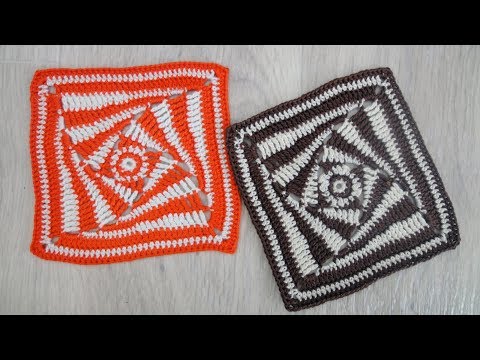 Видео: СПИРАЛЬ квадратный мотив крючком