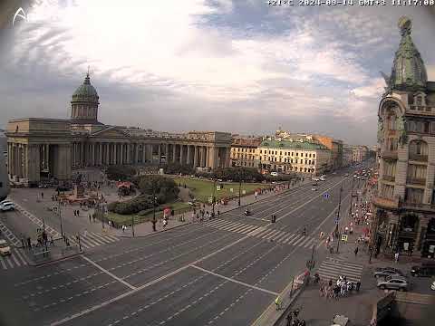 Видео: LIVE St. Petersburg, Russia Nevskiy ave. Kazan Cathedral. Невский проспект и Казанский собор онлайн