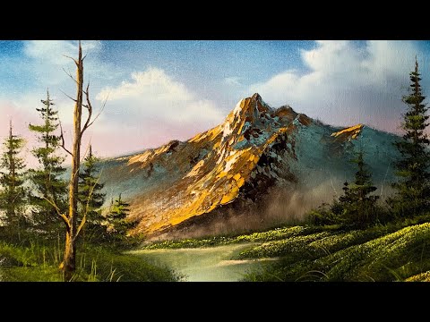 Видео: Как нарисовать красивый горный пейзаж маслом — Картины Джастина