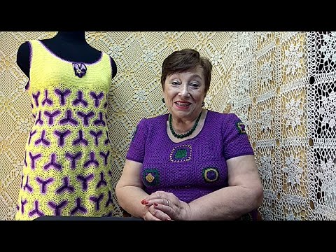 Видео: Платье "Жёлтые ирисы". Мастер-класс по вязанию крючком от О. С. Литвиной.