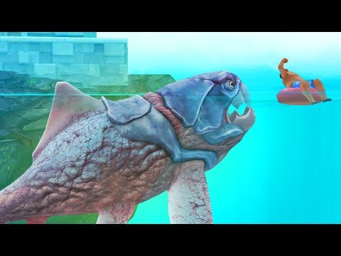 Видео: БОЛЬШОЙ ПАПОЧКА (ДУНКЛЕОСТЕЙ) НАПАДАЕТ НА ЛЮДЕЙ | Hungry Shark Evolution