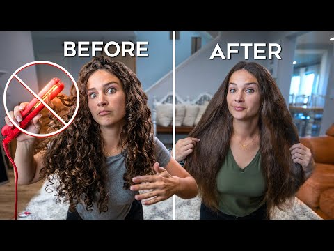 Видео: Прямые волосы БЕЗ ТЕПЛА | Укладка за ночь без ТЕПЛА | Из кудрявого в прямой