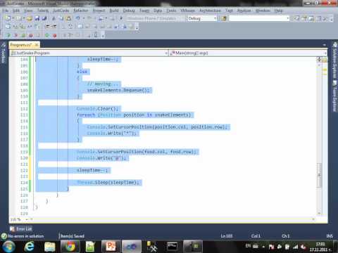 Видео: Как да напишем играта "Snake" за конзола на C#