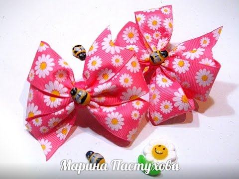 Видео: DIY. Самый быстрый ,бантик канзаши из репсовой ленты .the fastest bow kanzashi ribbon lacings from