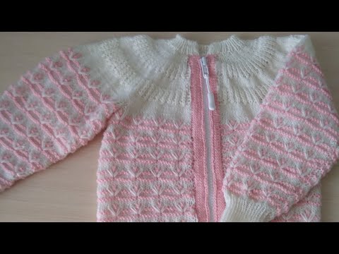 Видео: Кофточка "Клубничный пломбир"//Часть 1//Как связать кофточку на новорожденного// подробный МК