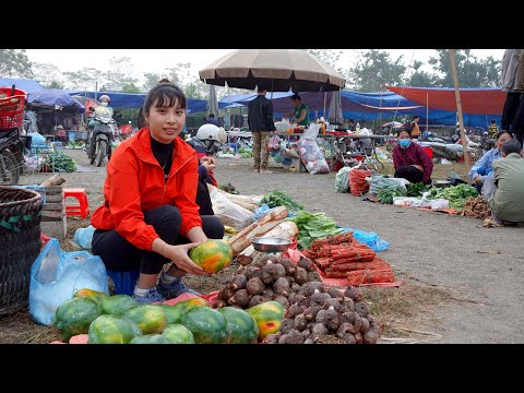 Видео: Mountain life - Ана собирает плоды папайи и таро, чтобы продать их на рынке и купить утят.