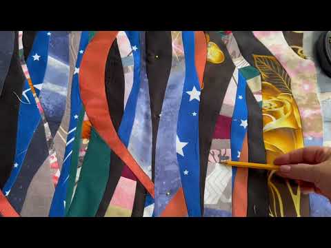 Видео: Криволинейное шитьё. Видео 3. Шитьё из полос. Арт квилт. Арттекстиль. Стежка схс.