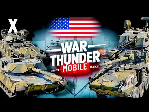 Видео: Обзор взвода США на 10 ранге в War Thunder Mobile (M1 Abrams, M1128, M3A3 Bradley, M247)
