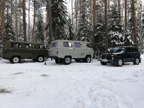 Видео: УАЗ 452 (буханка) vs Лада Нива по снегу