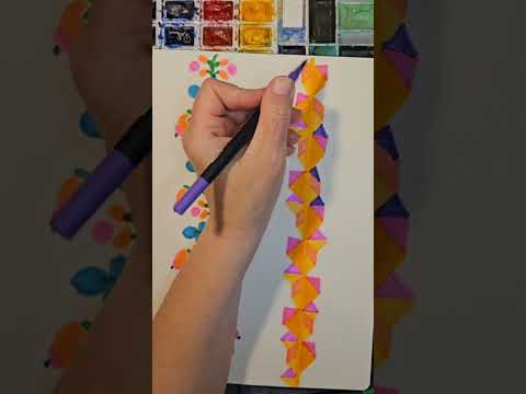 Видео: #рисуемпошагово #орнаменты #drawing #art #sweet #bookmark #детям #домики #рисую #kids