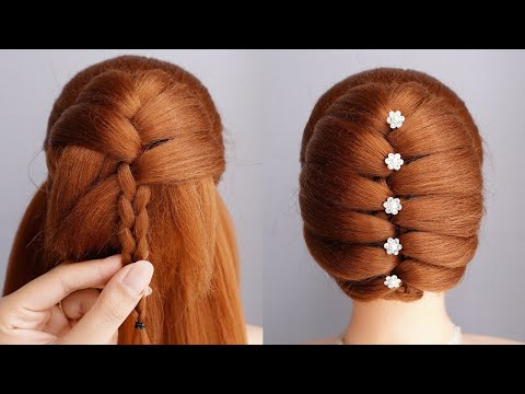 Видео: Красивый и Простой Плетёный Пучок для Вечеринок и Свадеб