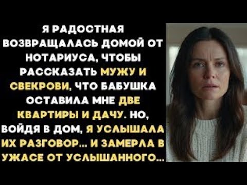 Видео: Вернулась от нотариуса, чтобы рассказать мужу и свекрови, что бабушка оставила мне 2 квартиры и дачу