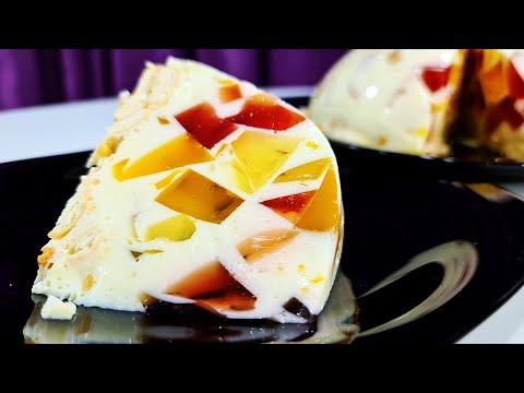 Видео: Десерт Битое Стекло Желейный Торт без Выпечки!