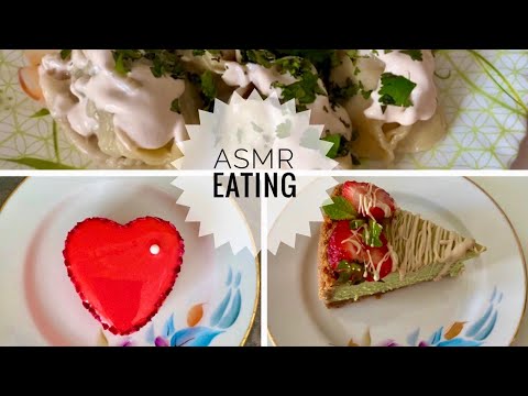 Видео: ASMR Eating - Dumplings / Mousse cake / Cheesecake / АСМР Итинг - Манты/ Муссовое пирожное / Чизкейк