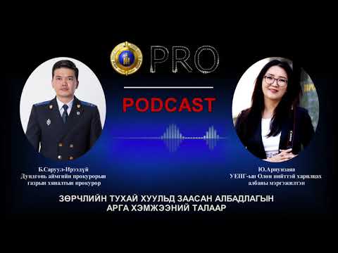 Видео: Про подкаст №49 ЗӨРЧЛИЙН ТУХАЙ ХУУЛЬД ЗААСАН АЛБАДЛАГЫН АРГА ХЭМЖЭЭНИЙ ТАЛААР