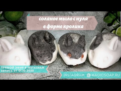 Видео: Органическое натуральное соляное спа мыло с нуля в форме кролика в прямом эфире, ответы на вопросы