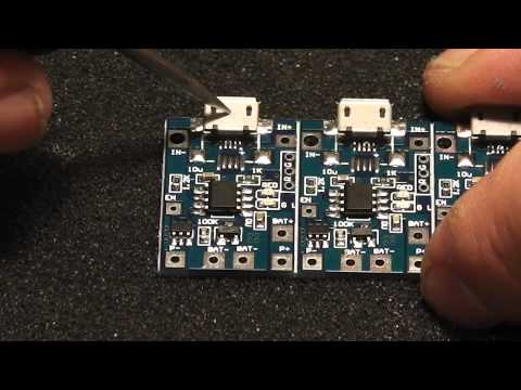 Видео: Миниатюрная USB плата заряда и защиты для аккумуляторов Li-ion - Обзор