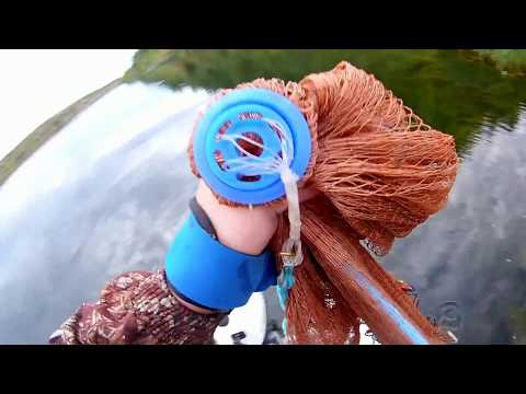 Видео: Кастинговая сеть карьеры   глубина  1.5-5 метра