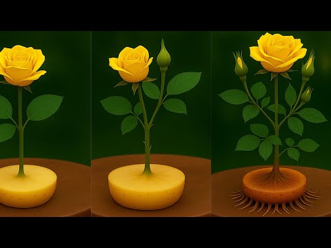 Видео: Всего 1 тонкий срез! Ветка розы внезапно обрастает бесчисленными корнями и цветами!