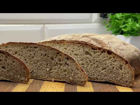Видео: Ароматный ПШЕНИЧНО - ГРЕЧНЕВЫЙ хлеб! МИНИМУМ ДРОЖЖЕЙ, остается долго свежим! Рецепт хлеба!