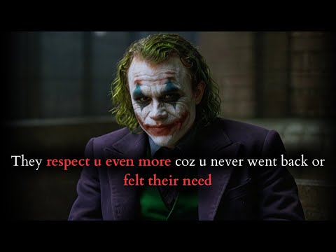 Видео: Они теперь уважают тебя ещё больше, потому что ты так и не вернулся к ним. Речь Джокера.