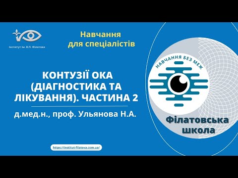 Видео: Ульянова Н.А. Контузії ока. Частина 2