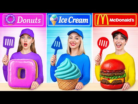 Видео: Кулинарный Челлендж МакДональдс vs Мороженое vs Пончики | Смешные Ситуации с Едой Multi DO Challenge